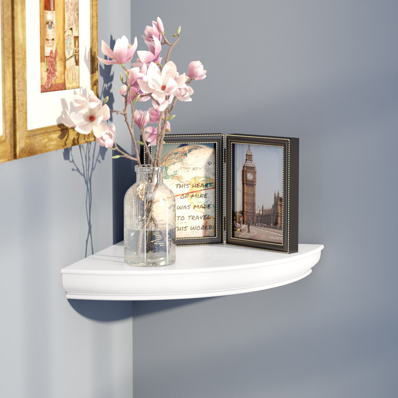 Charlton Home Hopwood Floating Corner Shelf & Reviews Wayfair