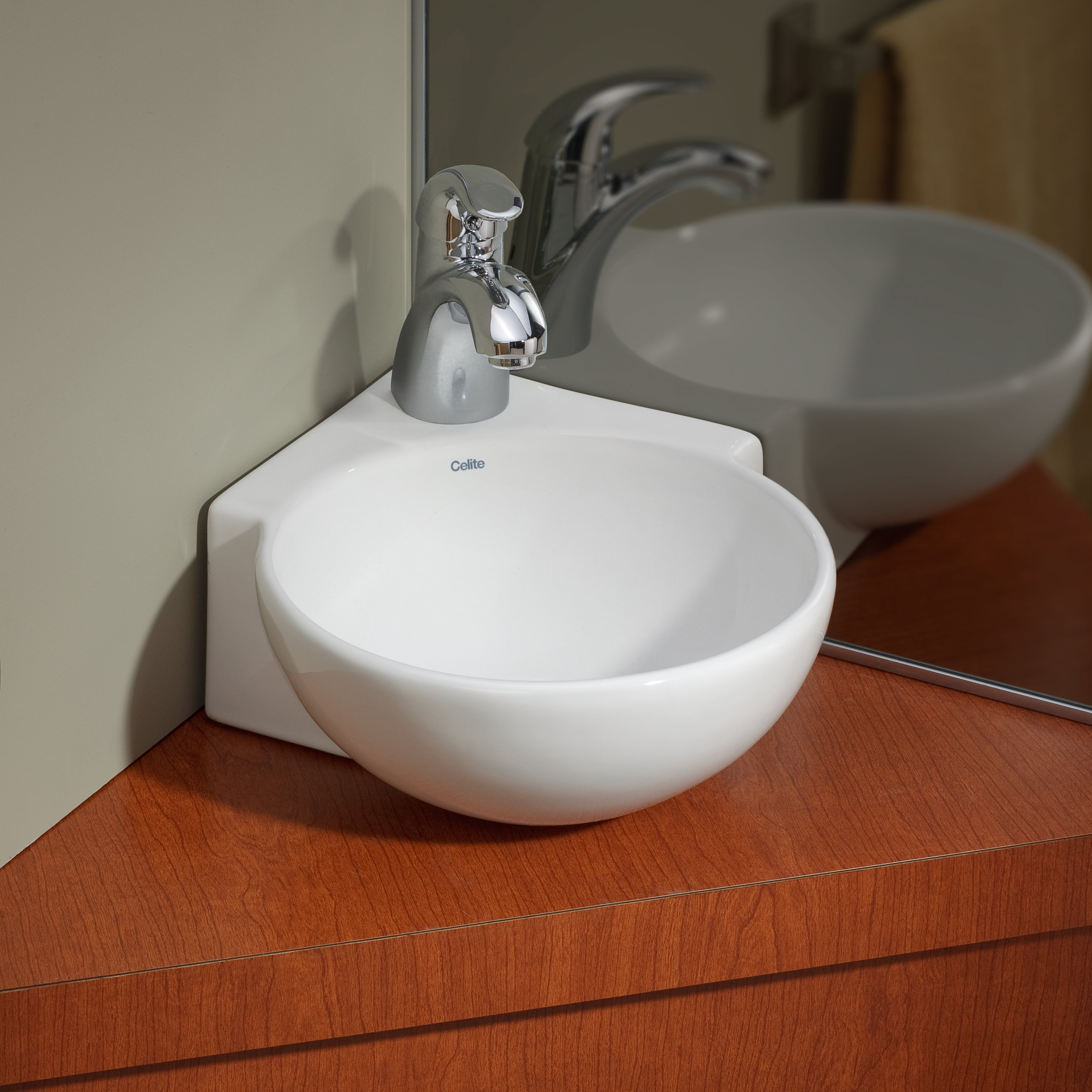 Cheviotproducts Vitreous China 15 Circular Corner Bathroom Sink Cheviotproducts Vitreous China 15
