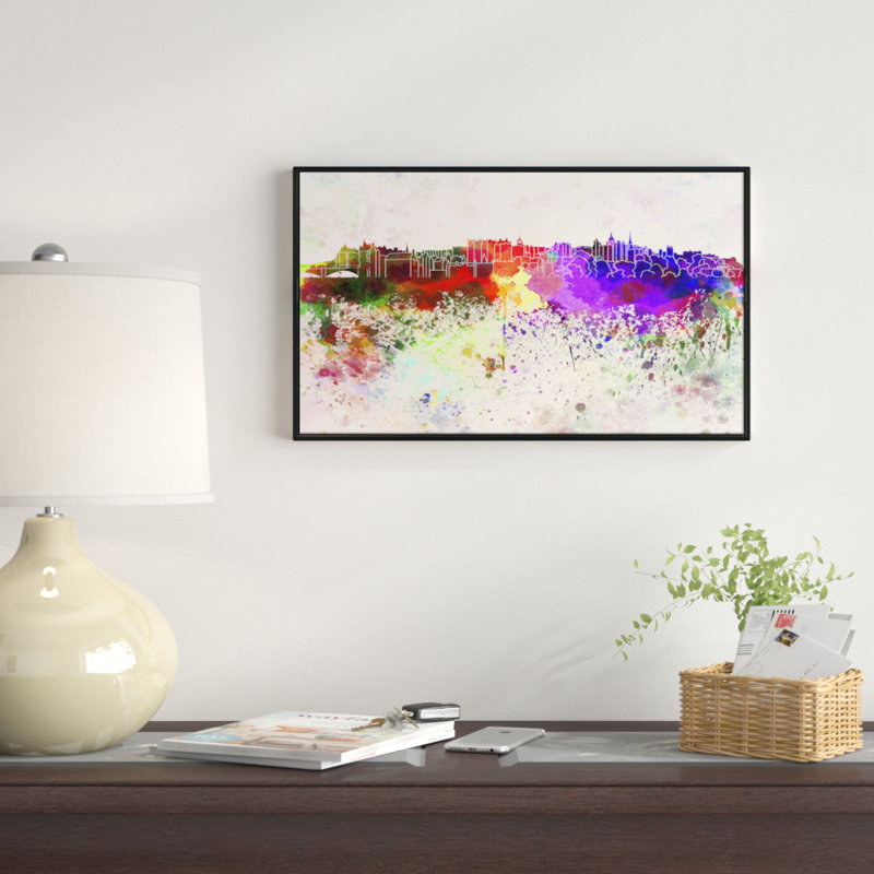 East Urban Home Edinburgh Skyline Framed Oil Painting Print On