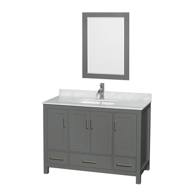 Sheffield 48 Single Bathroom Vanity Set with Mirror by Wyndham Collection