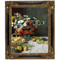D6050 Claude Monet Still Life with Flowers and Fruit 1869 Hand Painted Museum Quality Oil Painting Reproduction