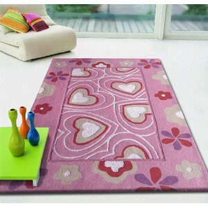 Zoomania Hearts Pink Children's Area Rug