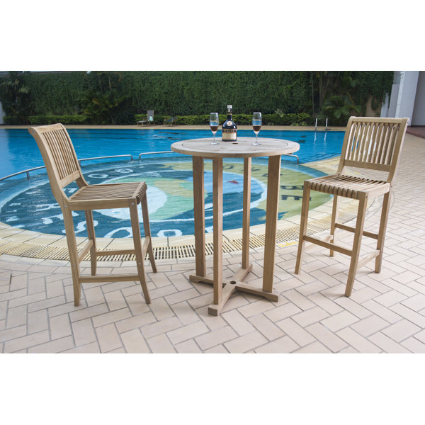 Balster 3 Piece Teak Bar Height Dining Set by Darby Home Co