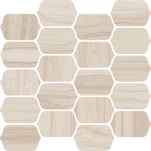 Burano 12 x 13 Ceramic Mosaic Tile in Sabbia Mezzo by Interceramic