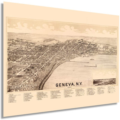 HISTORIX Vintage 1893 Geneva New York Poster Map 24X36 Inch Vintage Map Of Geneva Wall Art Old Geneva New York Map Aerial View Of Geneva NY Show HISTORIX Vintage 1893 Geneva New York Poster Map 24X36 Inch Vintage Map Of Geneva Wall Art Old Geneva New York Map Aerial View Of Geneva NY Show