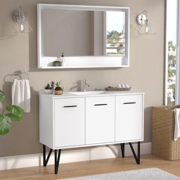 Almaraz 47 Single Bathroom Vanity Set with Mirror by Langley Street