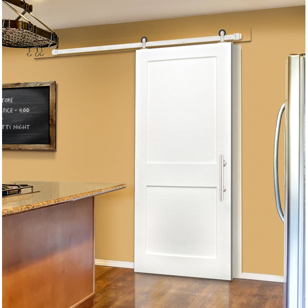 Shaker 2-Panel Prime Solid Panelled Wood Interior Barn Door by Creative Entryways