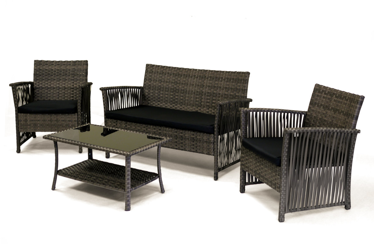 Manhattan Beach 4 Piece Sunbrella Sofa Set with Cushions & Reviews