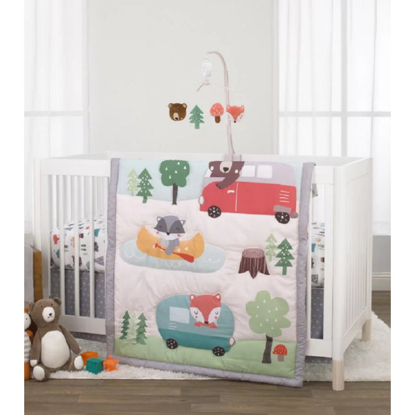 Zoomie Kids Ilwell Happy Camper 3 Piece Crib Bedding Set Wayfair