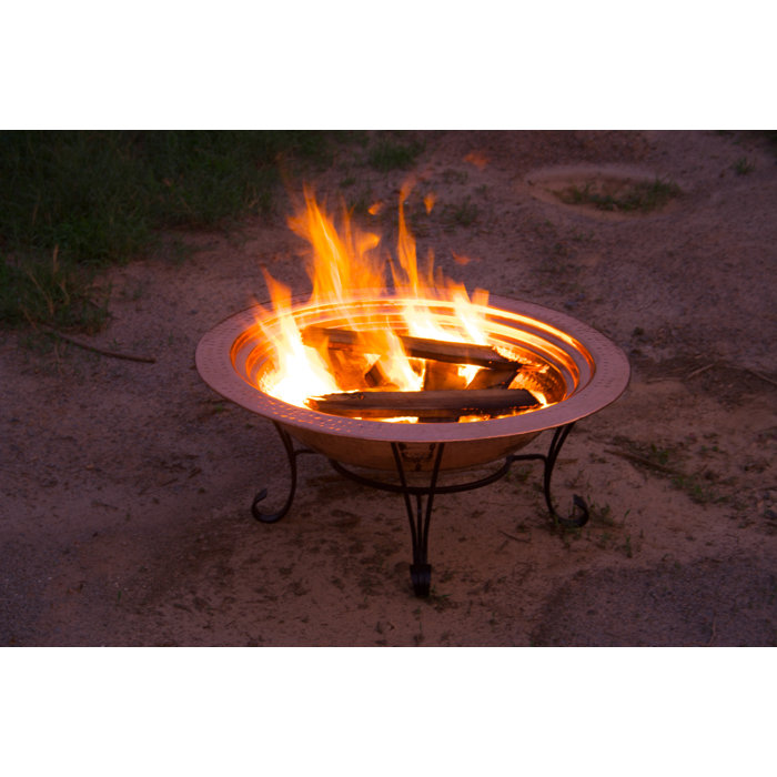 Red Barrel Studio Palmeri Copper Cast Iron Wood Burning Fire Pit