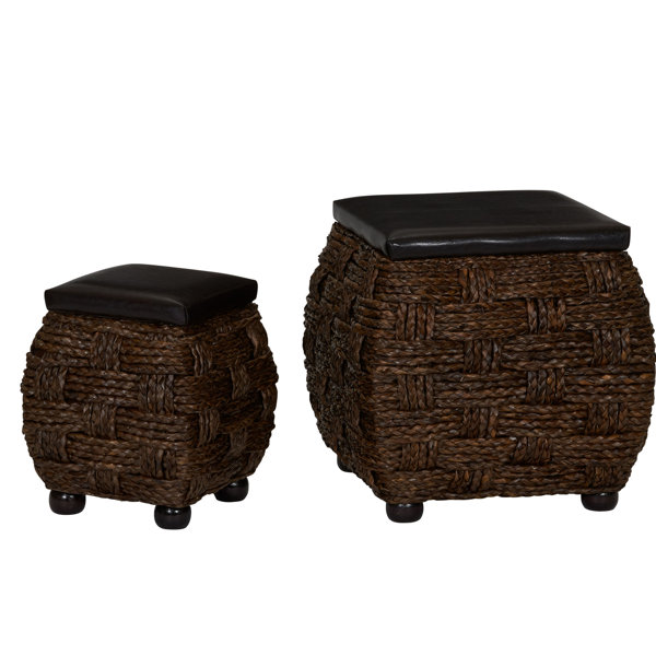 Cassius Wicker 2 Piece Storage Ottoman Set By Gracie Oaks Wonderful