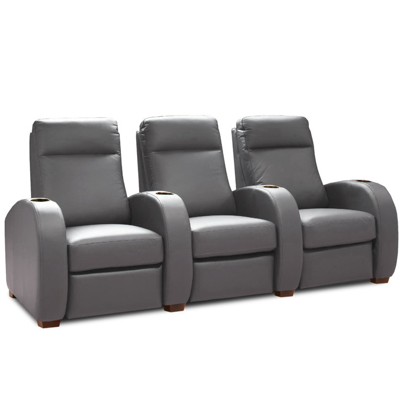 Laude Run Leather Home Theater Sofa Row Of 3 Wayfair