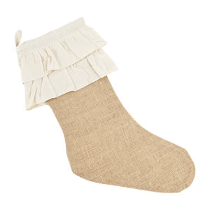 Cotton Jute Ruffled Stocking