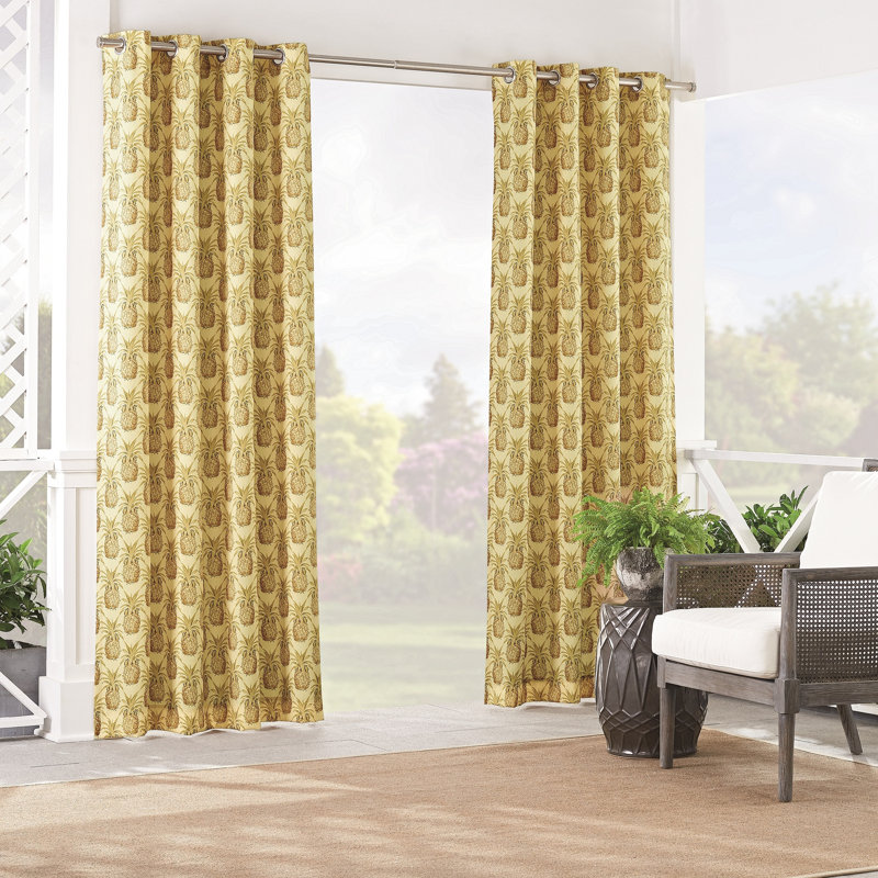 Waverly Sun N Shade Pineapple Damask Room Darkening Grommet