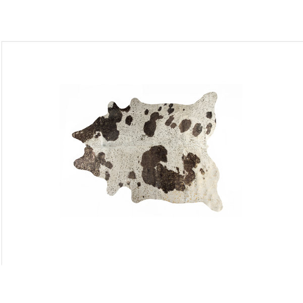 Houchin Cowhide Chocolate/White Area Rug by Brayden Studio