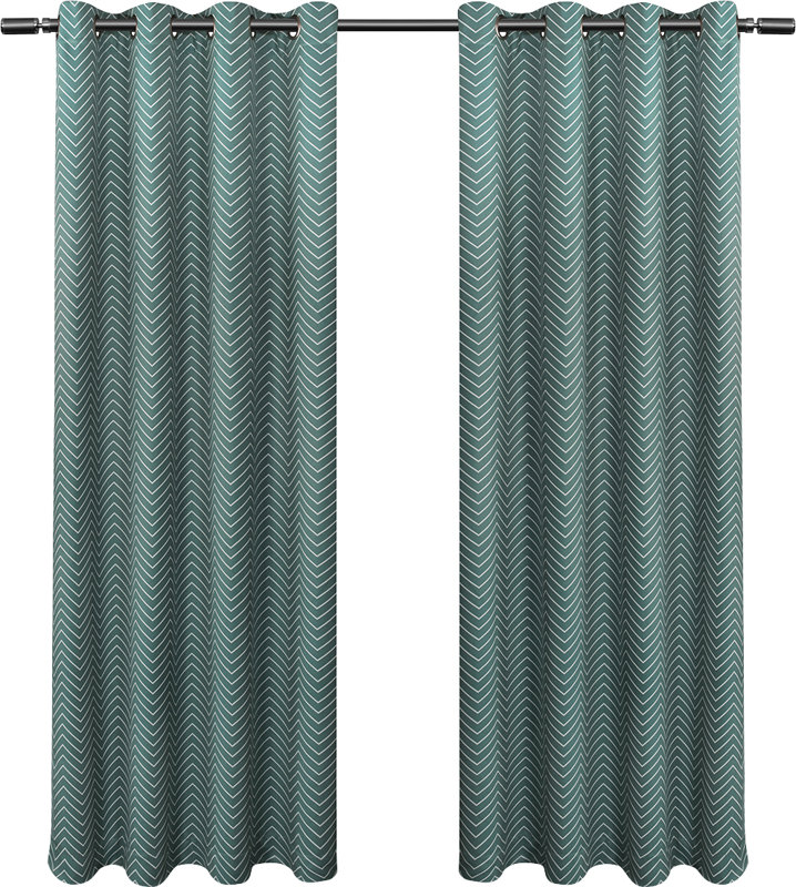 Amalgamated Textiles Chevron Blackout Thermal Grommet Curtain Panels
