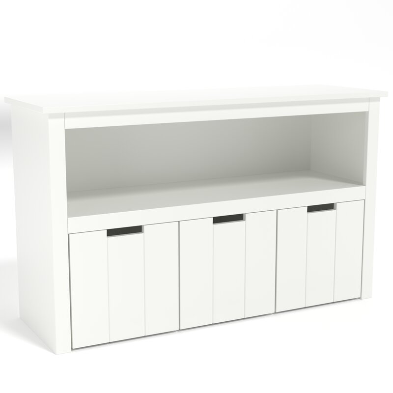 white toy box with shelves
