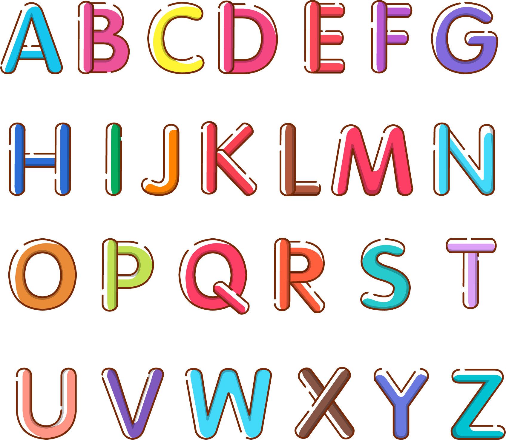 Whimsical Alphabet ABC Peel & Stick Baby/Nursery Wall Art Sticker Decals 
