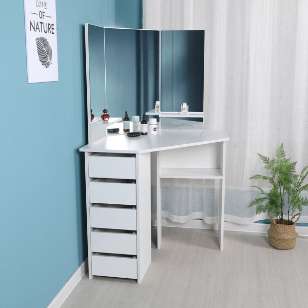 Corner Makeup Vanity Table Wayfair Discover a wide selection of bedroom and makeup vanities on walmart.ca. corner makeup vanity table