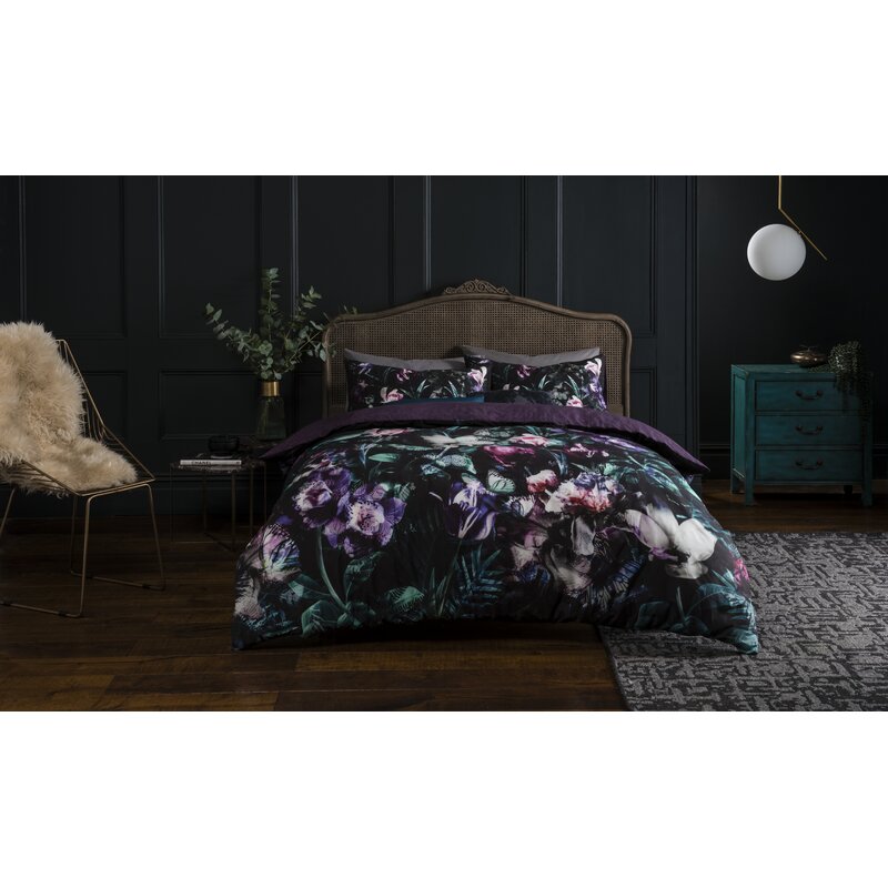 Sleepdown Opulent Floral Egyptian Quality Cotton Duvet Cover Set