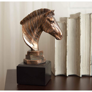 Metal Horse Head Topper Equestrian Figurine Home Decor