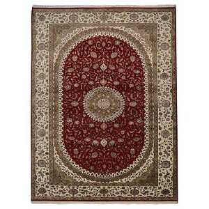 Shephard Hand-Knotted Wool Red/Cream Area Rug