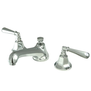 Metropolitan Double Handle Widespread Bathroom Faucet with Brass Pop-up