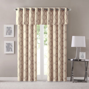 Ashworth Chandler Geometric Semi-Sheer Grommet Single Curtain Panel
