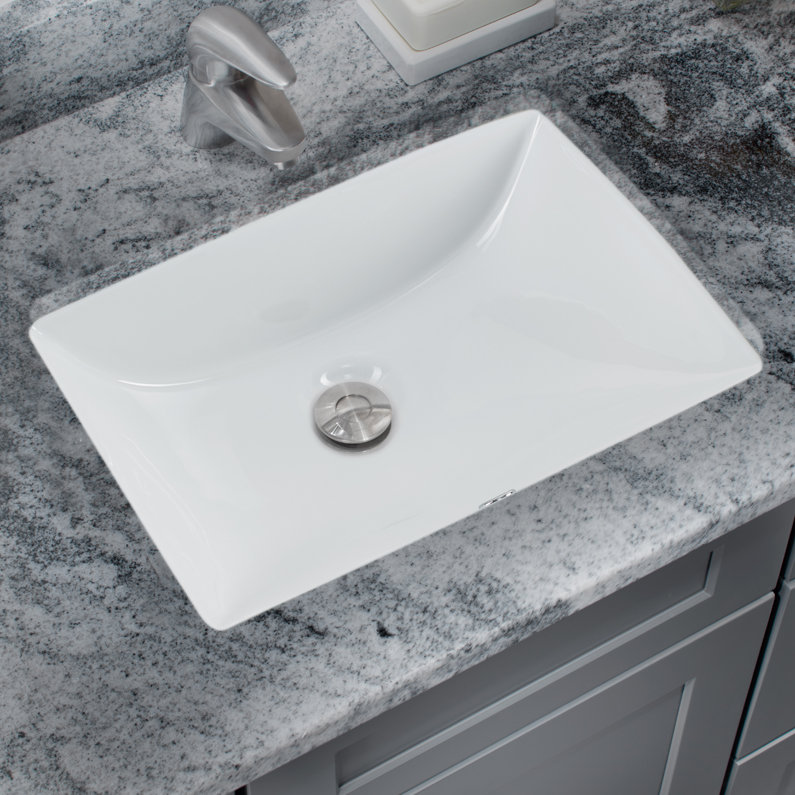 Soleil Glazed Vitreous Rectangular Undermount Bathroom Sink With