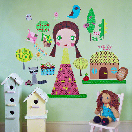 Oopsy Daisy 140 Piece Jilly Paper Doll Peel And Place Wall Decal