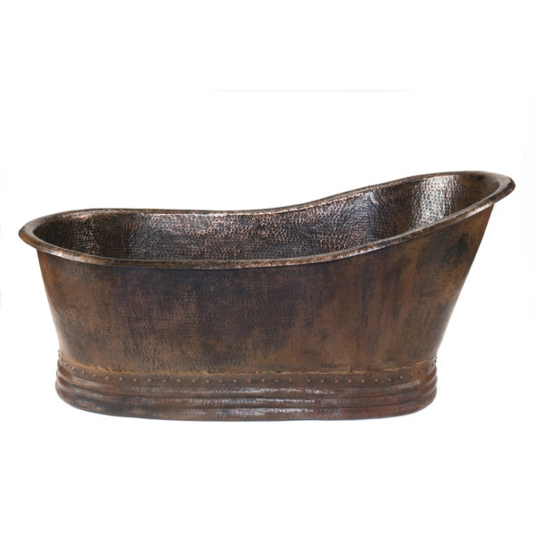 67 x 32 Hammered Copper Single Soaking Bathtub by Premier Copper Products