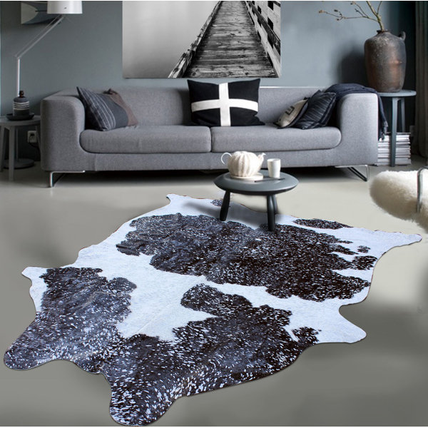 Gleaming Acid Wash Soft Silver/Black/White Area Rug by Rug Factory Plus