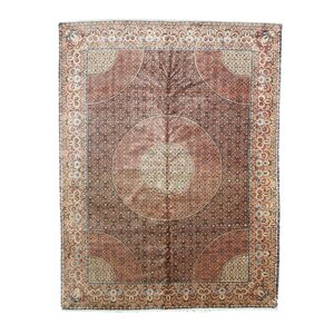 Hand-Knotted Brown Area Rug