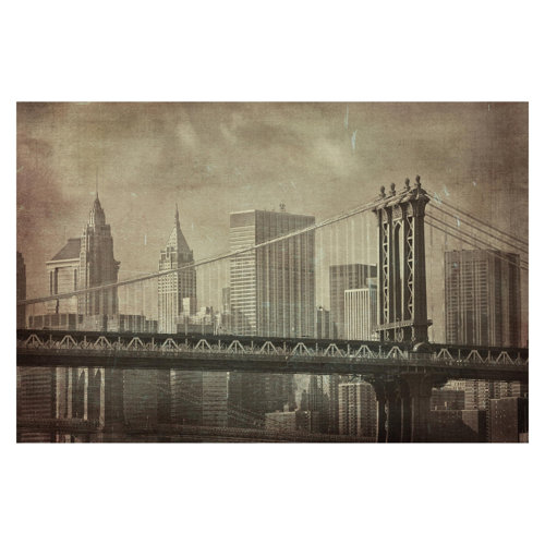 Vintage New York City 2.9m x 4.32m Textured Matte Peel & Stick Wall Mural East Urban Home