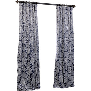 Lonan Nature / Floral Blackout Thermal Tab Top Single Curtain Panel