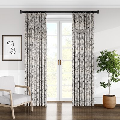 Dallas 100% Cotton Abstract Room Darkening Pinch Pleat Single Curtain Panel Colcha Linens Size per Panel: 40'' W x 132'' L