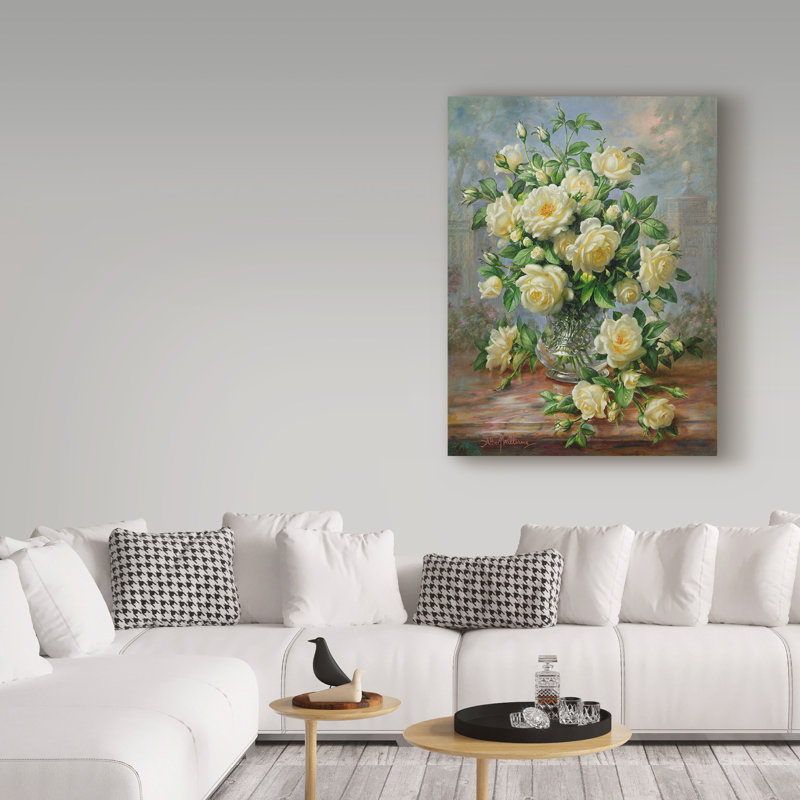 Trademark Art Princess Diana Roses In A Cut Glass Vase Oil