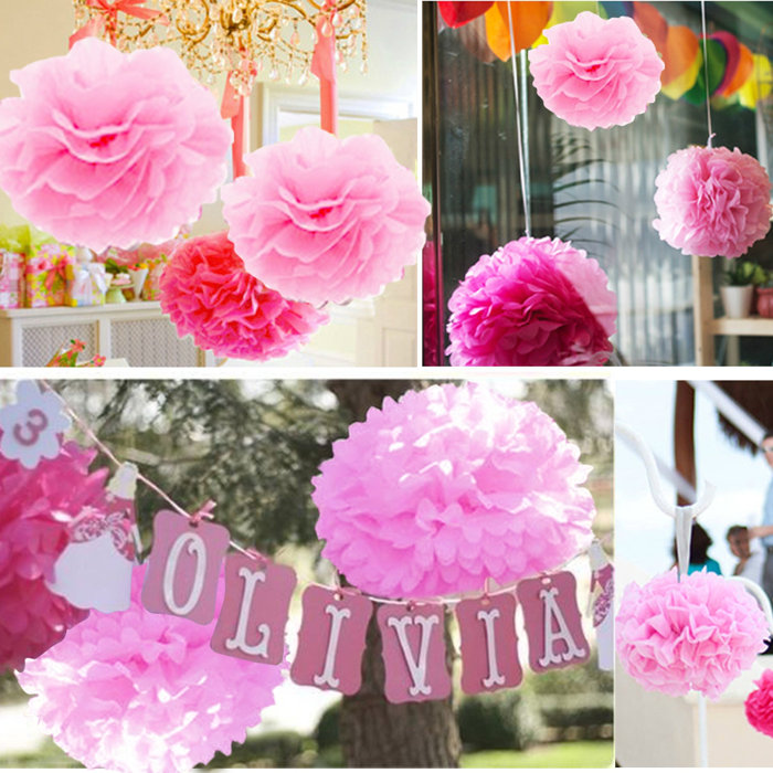 The Party Aisle 5 Piece Tissue Paper Pom Poms Flowers Decoration