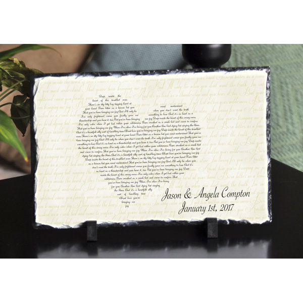 Sassysquirrelink Song Lyrics Heart Plaque Decorative Slate Wayfair