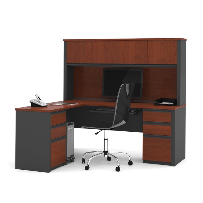 Ebern Designs Kenworthy Reversible L Shape Executive Desk Hutch