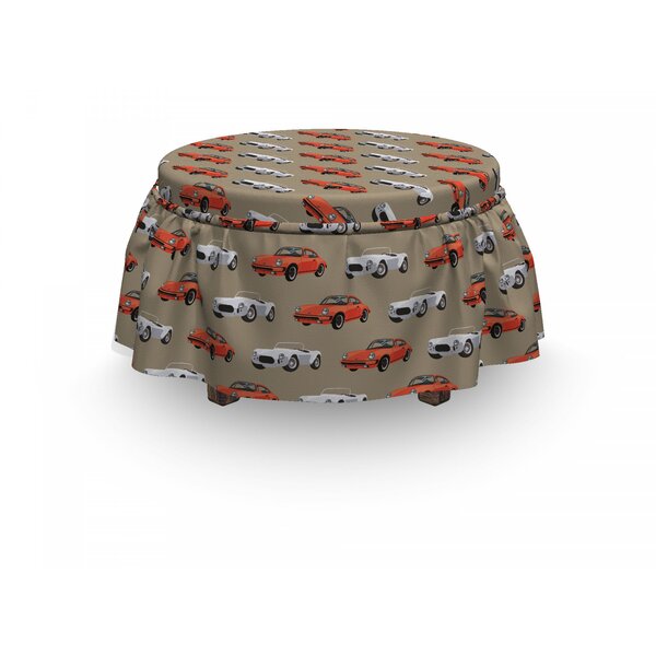 Cars Vintage Sports Vehicle 2 Piece Box Cushion Ottoman Slipcover Set By East Urban Home