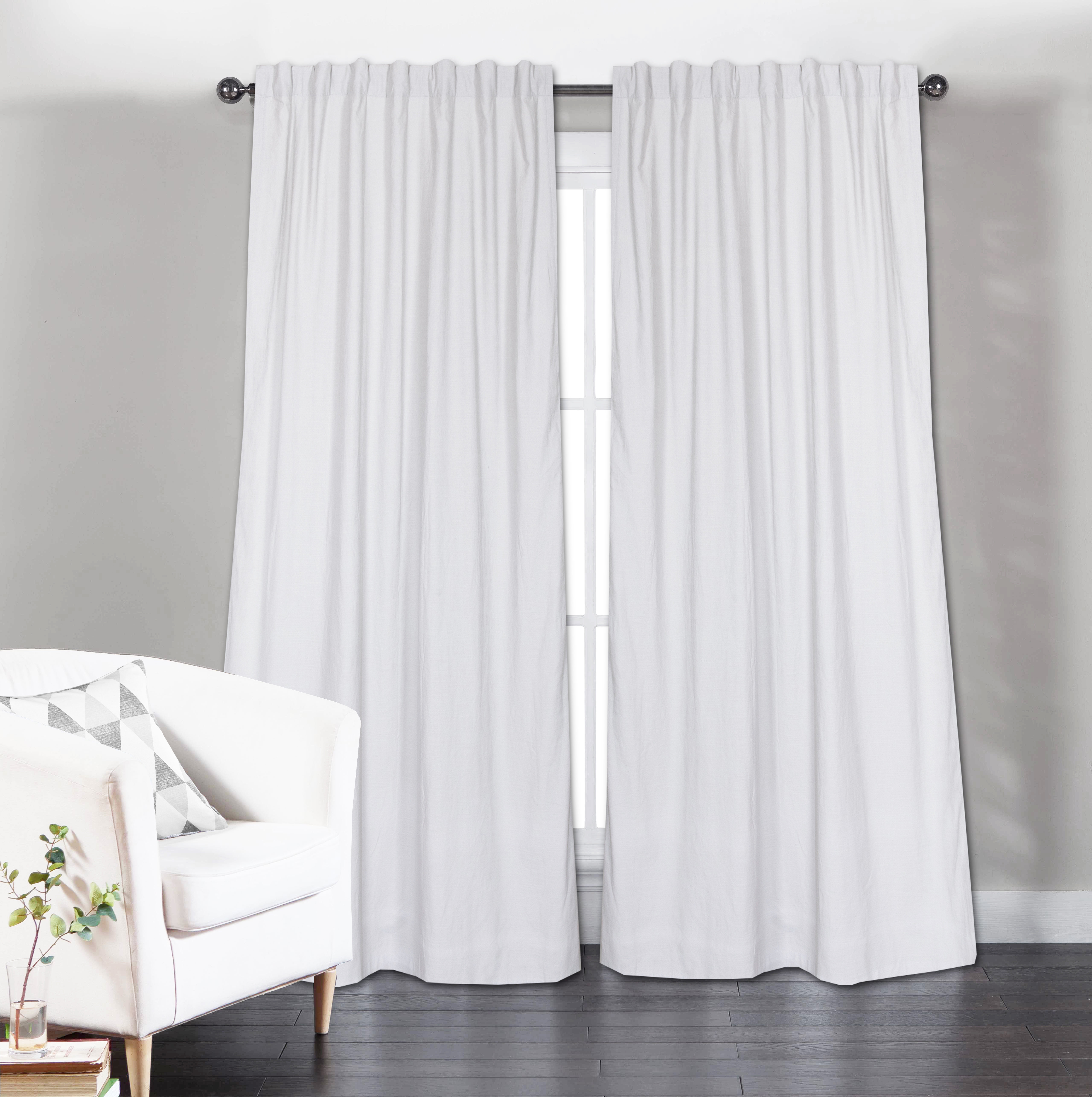 Alcott Hill Agnew Cotton Solid Color Semi Sheer Rod Pocket Single