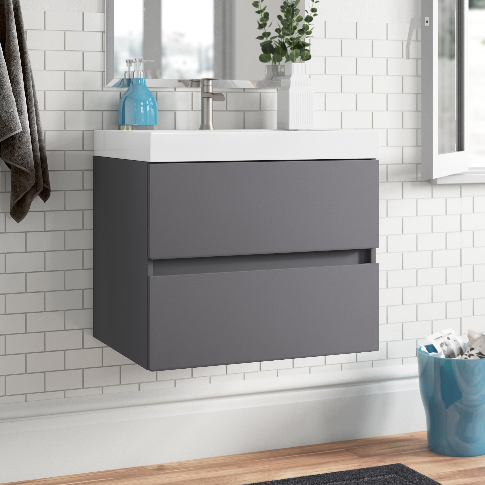 Zipcode Design Albion 245 Wall Mounted Single Bathroom Vanity Set Reviews Wayfair