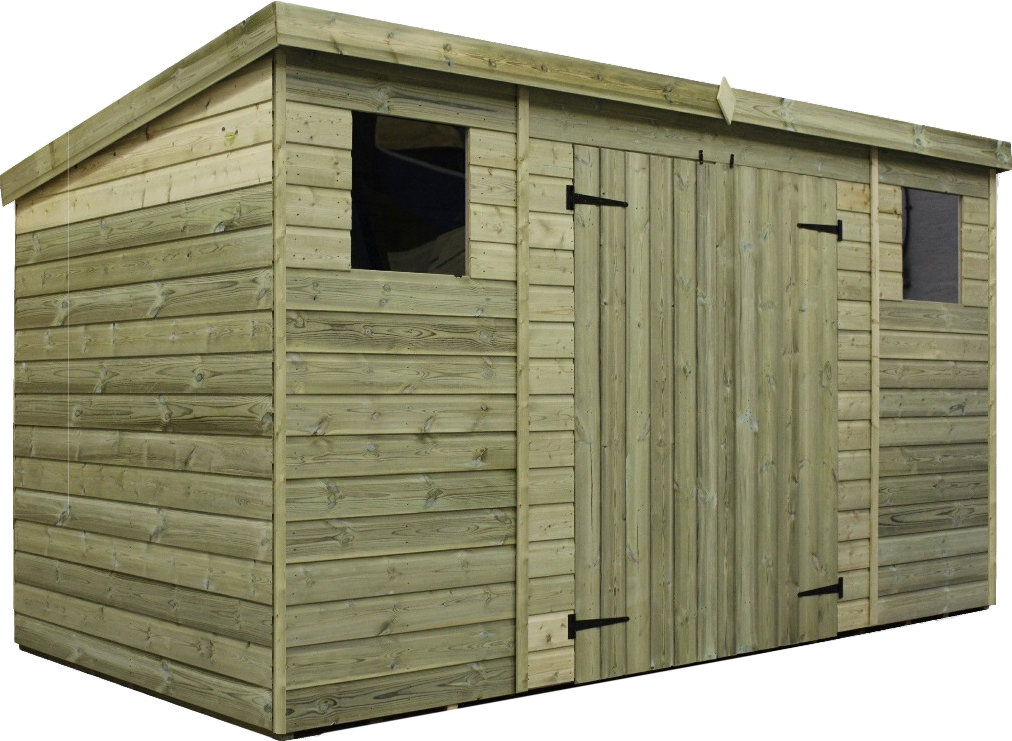 shire 12 x 8 overlap apex double door shed