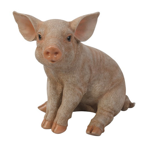 Sleeping Pig Statue Made from Reconstituted Stone