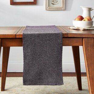 Violet Linen Luxurious Chenille Abstract Collection Table Runner Gold 13 x 70 