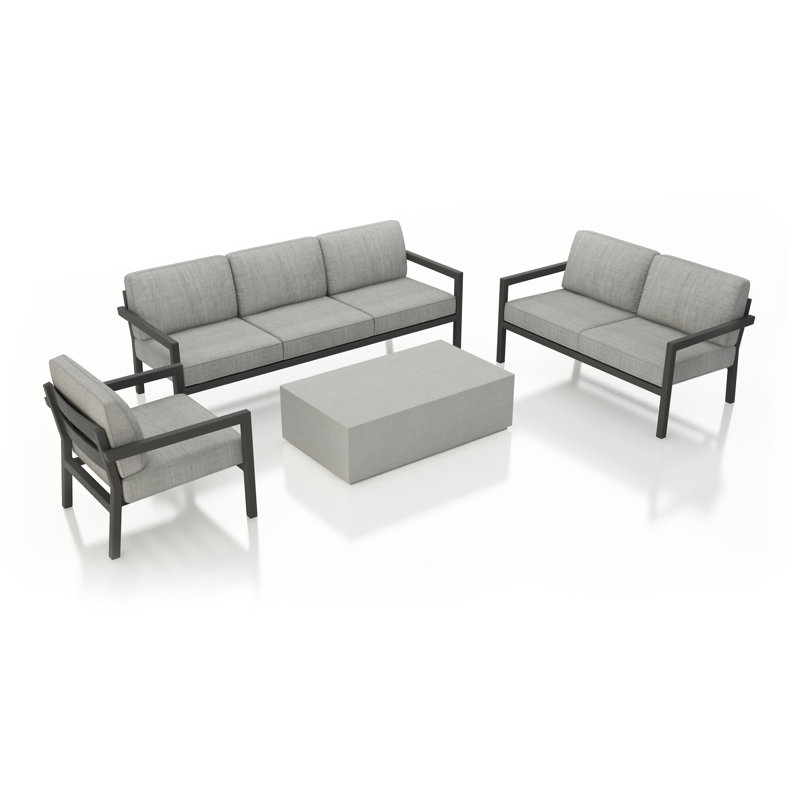Iliana 4 Piece Sunbrella Sofa Seating Group With Sunbrella
