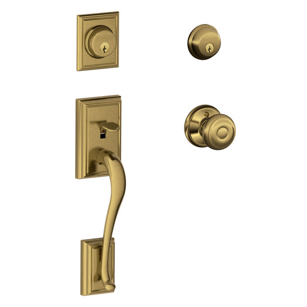 Addison Handleset with Double Cylinder Deadbolt and Georgian Knob by Schlage