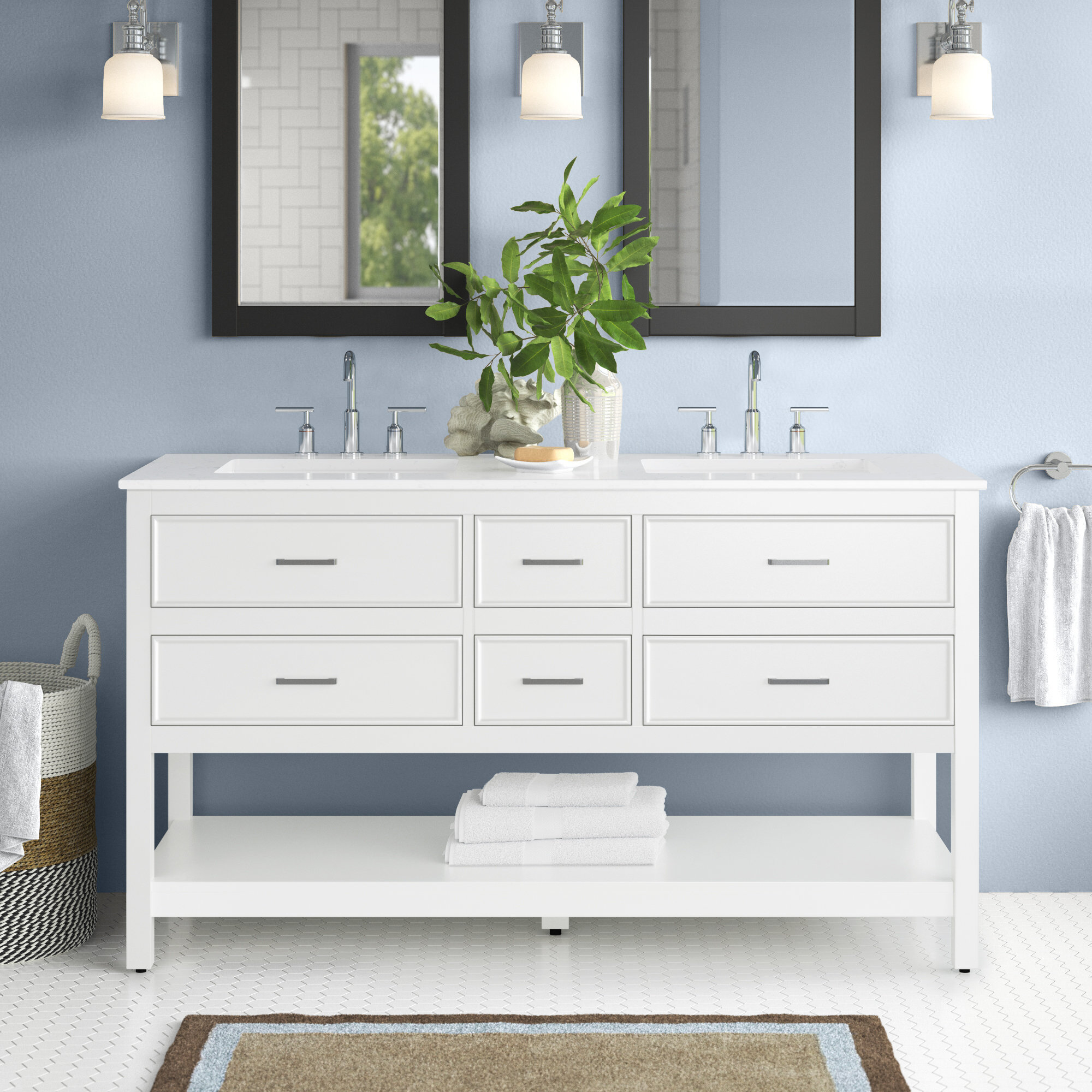 Breakwater Bay Giancarlo 60 Double Bathroom Vanity Set Wayfair