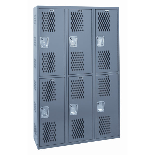 Welded 2 Tier 3 Wide Gym Locker by Hallowell